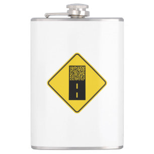 Kies Road Sign Flachmann