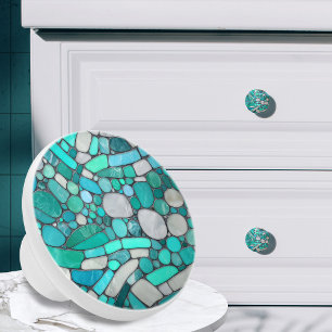 Kiesel Mosaik Kunst, Dichtung und Musik Keramikknauf