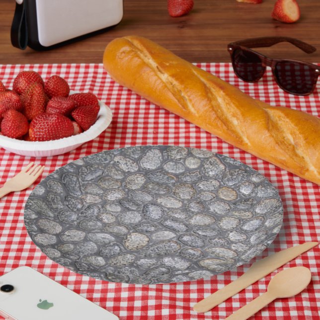 Kiesel Stones Felsen Natur Pappteller (Picknick)