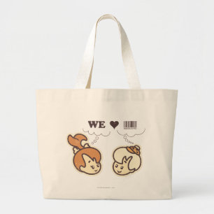 Kiesel und Bam-Bam wir Liebe Jumbo Stoffbeutel