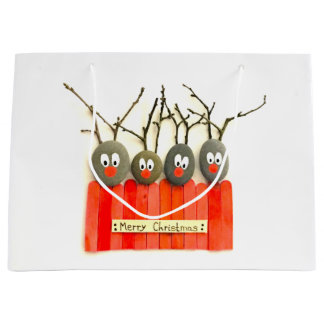 Kieselkunstren Weihnachtstasche Große Geschenktüte