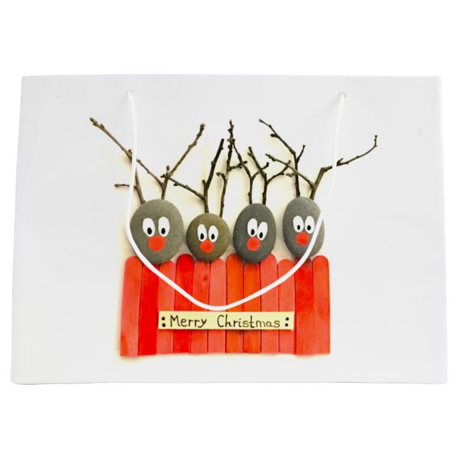 Kieselkunstren Weihnachtstasche Große Geschenktüte (Vorderseite)