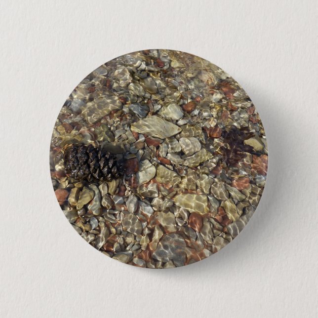 Kieselsteine in Taylor Creek Naturfotografie Button (Vorderseite)
