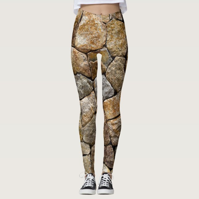 Kiessteinmauer: Dekoratives Design Leggings (Vorderseite)