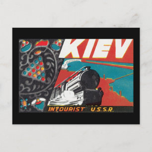 Kiev_Vintage Travel Poster Artwork Postkarte