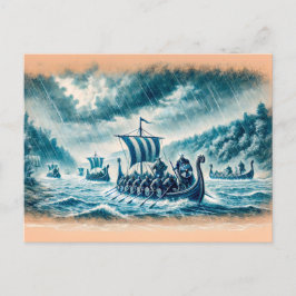 Kievan Rus auf dem Dnieper in Pastel Chalk Zeichne Postkarte