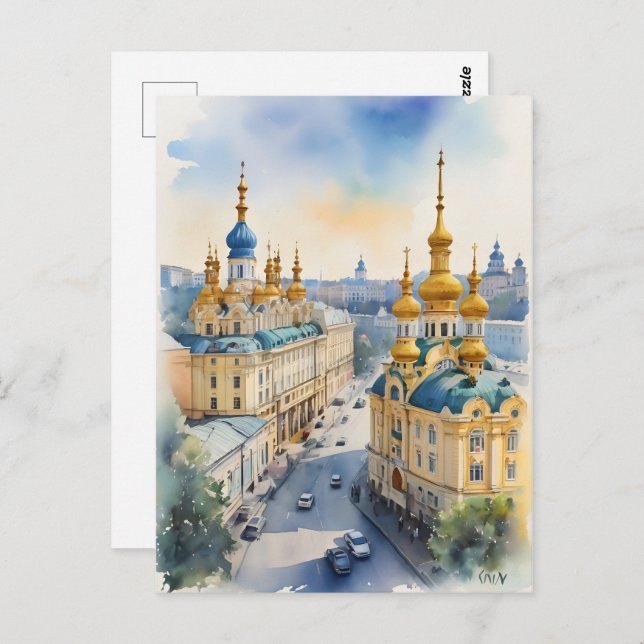 Kiew Aquarev Art Postkarte (Vorne/Hinten)