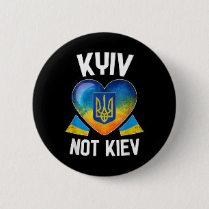Kiew nicht Kiew _ Ukrainische Fahne Herzunterstütz Button