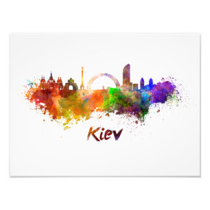 Kiew skyline im Watercolor Fotodruck