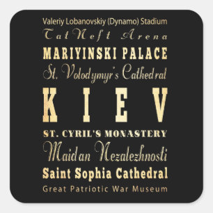 Kiew-Stadt der Ukraine-Typografie-Kunst Quadratischer Aufkleber