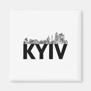 Kiew Ukraine Europa Stadt Skyline Silhouette Umris Magnet