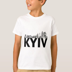 Kiew Ukraine Europa Stadt Skyline Silhouette Umris T-Shirt