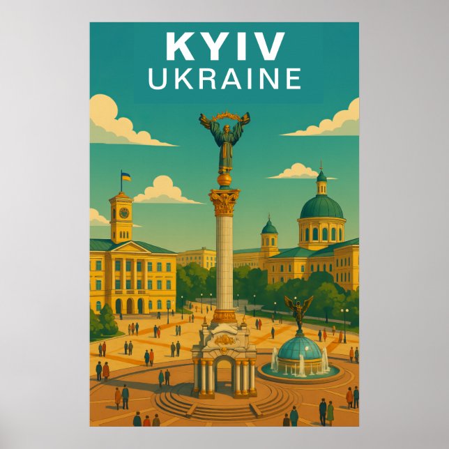 Kiew Ukraine Grand Central Square Reise Poster (Vorne)