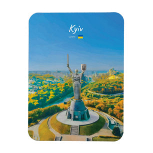 Kiew, Ukraine - Mutter-Ukraine-Denkmal abgerundet Magnet