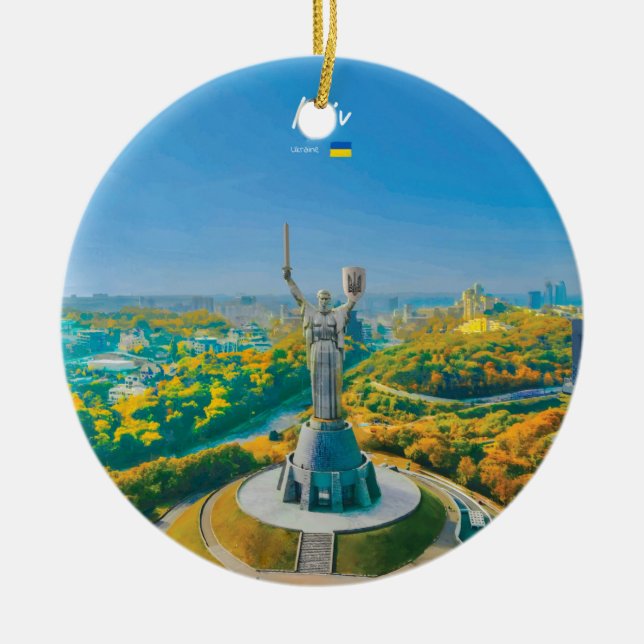 Kiew, Ukraine - Mutter Ukraine Denkmal Keramik Ornament (Vorne)