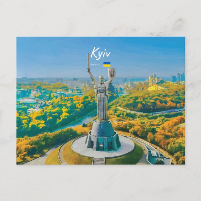 Kiew, Ukraine - Mutter Ukraine Denkmal Postkarte (Vorderseite)