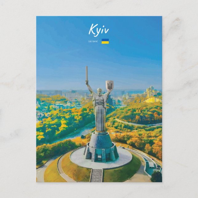 Kiew, Ukraine - Mutter-Ukraine-Denkmal Postkarte (Vorderseite)