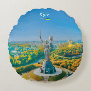 Kiew, Ukraine - Mutter Ukraine Denkmal Rundes Kissen