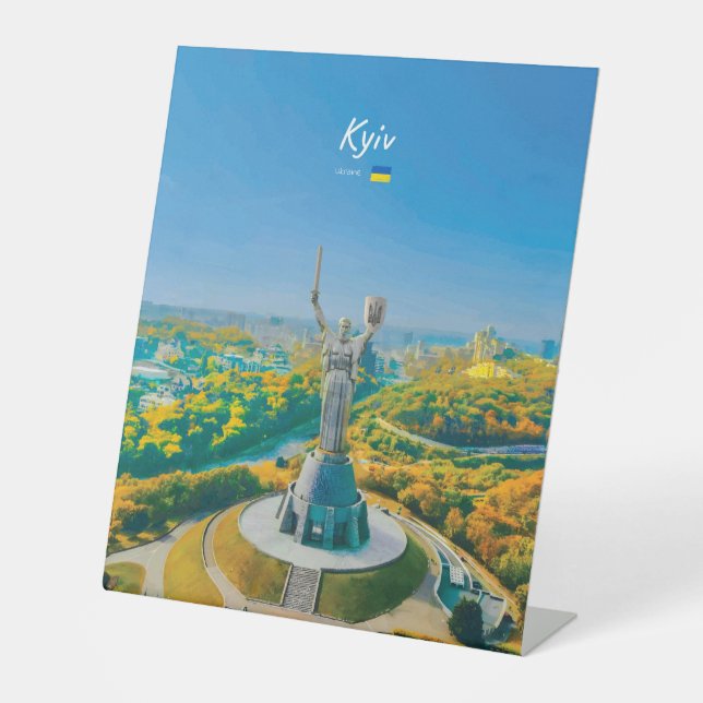 Kiew, Ukraine - Mutter Ukraine Denkmal Sockelschild (Vorderseite)