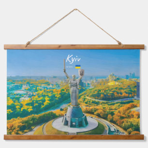 Kiew, Ukraine - Mutter Ukraine Denkmal Wandteppich Mit Holzrahmen