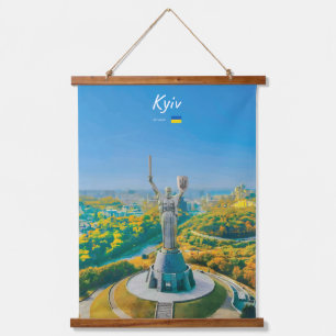 Kiew, Ukraine - Mutter Ukraine Denkmal Wandteppich Mit Holzrahmen