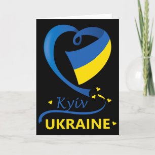 Kiew Ukraine Nationalflagge Herz-Emblem Wappen Karte