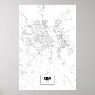 Kiew, Ukraine (schwarz auf weiß) Poster
