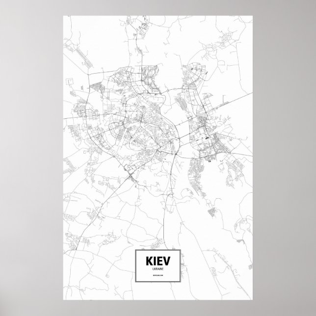 Kiew, Ukraine (schwarz auf weiß) Poster (Vorne)