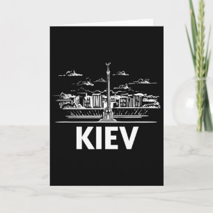 Kiew Ukraine Stadt Skyline Silhouette Umriss Skizz Karte