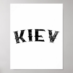 Kiew Ukraine Vintage Schwarzer Text Bekleidung  Poster