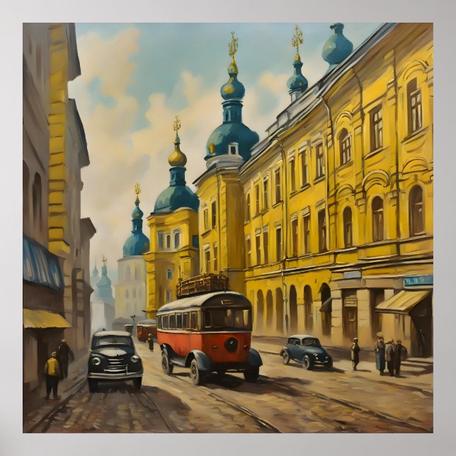 Kiew Ukraine Wasserfarbe Poster (Vorne)