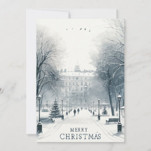 Kiew Winterwunderland - Minimalistische Aquarellma Feiertagskarte