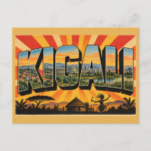 Kigali-Hügel-Dom-Feuchtgebiet Vintage-Reise-Kunst