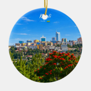 Kigali, Ruanda - modernes Stadtbild mit Skyline Keramik Ornament