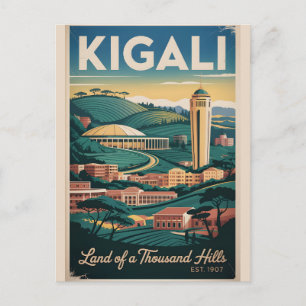 Kigali Ruanda Retro-Reiseplakat-Kunst Postkarte