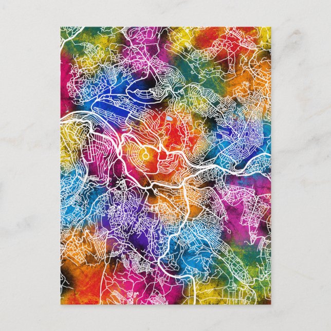 Kigali Rwanda City Map Postkarte (Vorderseite)