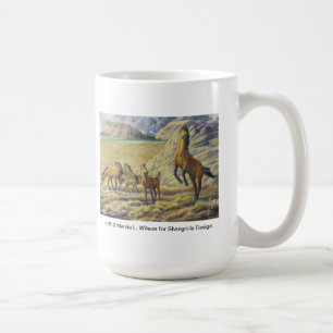 Kiger MustangStallion, der seine Herde verteidigt Kaffeetasse