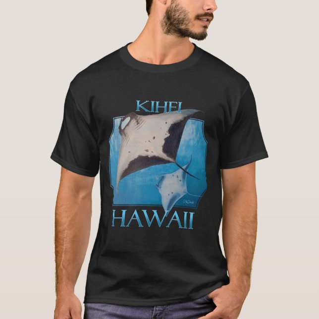 Kihei Hawaii Manta Rays Sea Rays Ocean T-Shirt (Vorderseite)