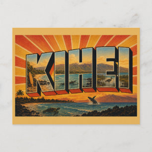 Kihei Hawaii Strand Vulkanische Küstenlinie Kunst Postkarte