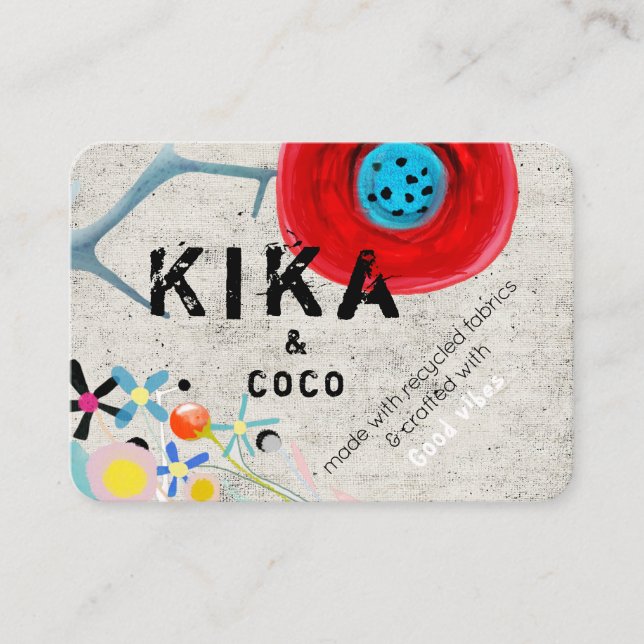 Kika und Coco gute Vibes Visitenkarte (Vorderseite)