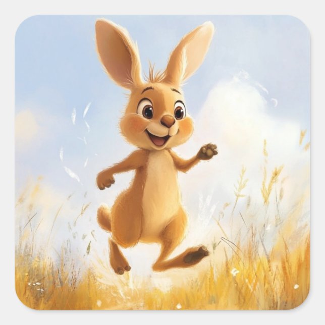 Kiki the Bunny Quadratischer Aufkleber (Vorderseite)