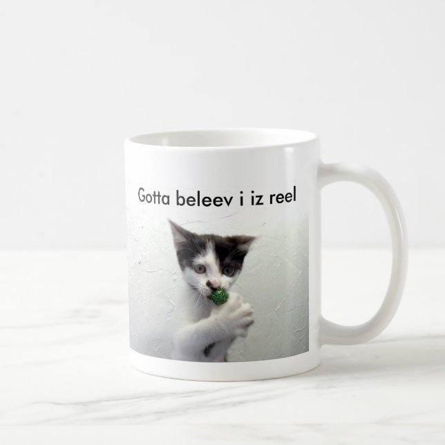 Kiko lolcat Tasse "got zu beleev I iz Spule " (Rechts)