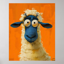 Kiko the Sheep - Whimsical Digital Art Poster
