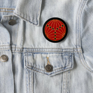 Kiku Chrysanthemum Mon rot und Imitat gold Button