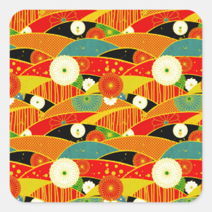 Kiku und Ougi Quadratischer Aufkleber