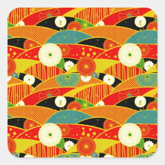 Kiku und Ougi Quadratischer Aufkleber