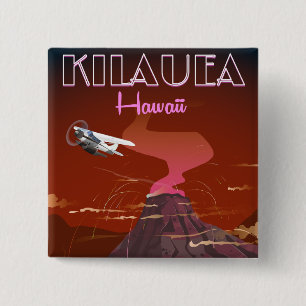 Kilauea Hawaii-Flugplakat Button