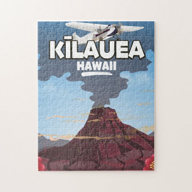 Kīlauea Hawaii Volcano Reiseplakat Puzzle (Vertikal)