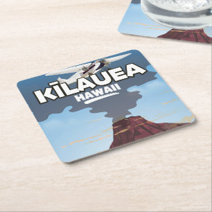 Kīlauea Hawaii Volcano Reiseplakat Rechteckiger Pappuntersetzer