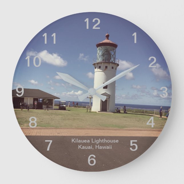 Kilauea Leuchtturm Große Wanduhr (Vorderseite)